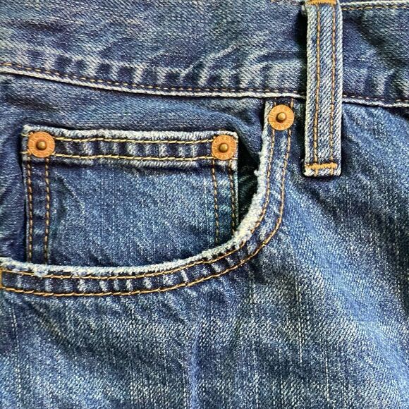 J. Crew Dark Medium Wash Premium Edition High Rise Straight Jeans - Picture 8 of 9